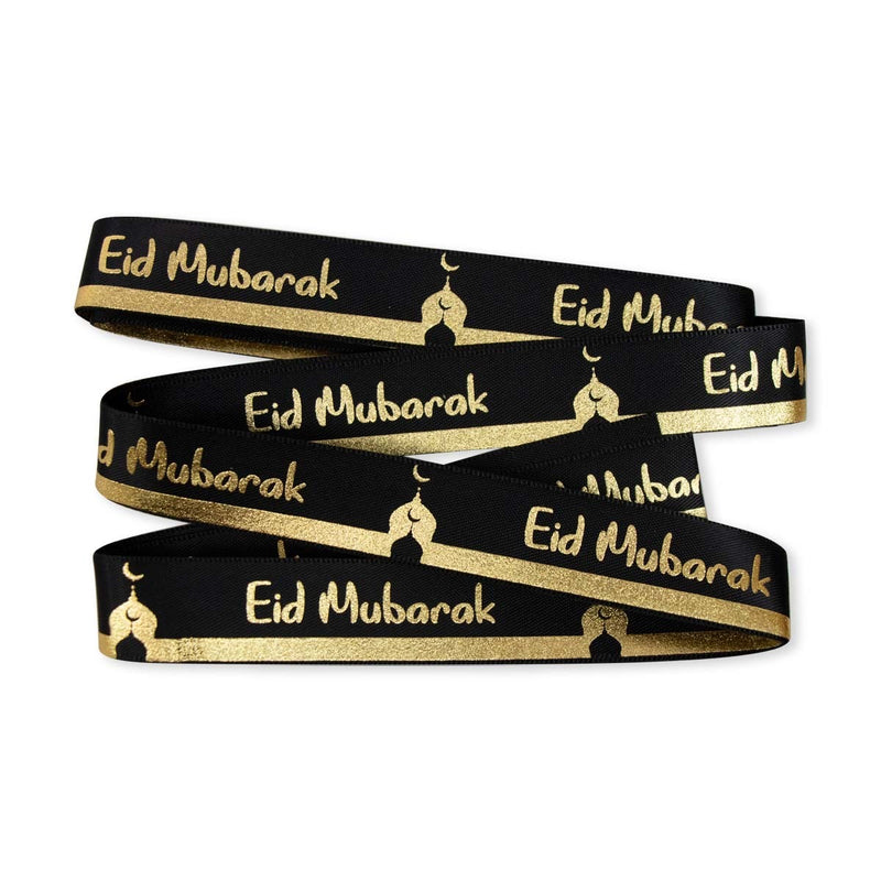 Eid Mubarak Gift Ribbon - Black and gold