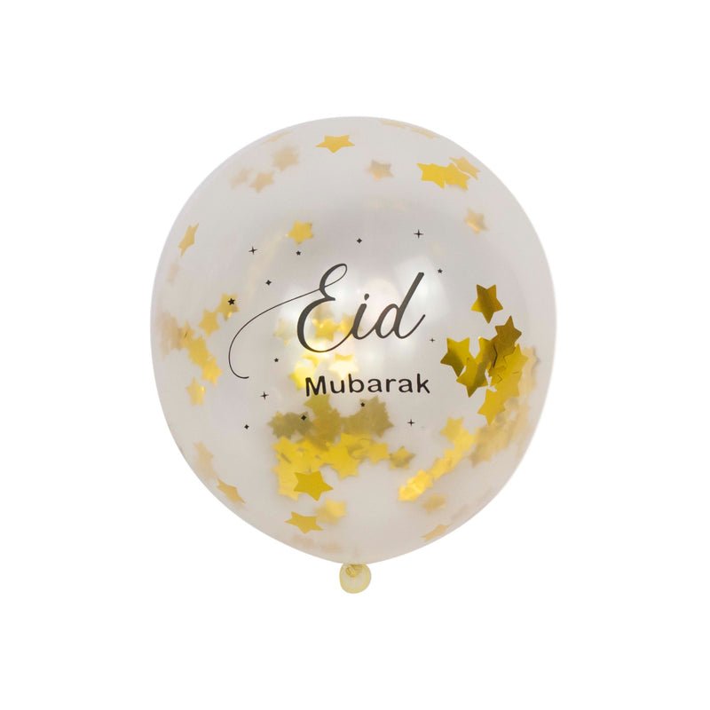 Eid Mubarak Balloons - Gold Star Confetti