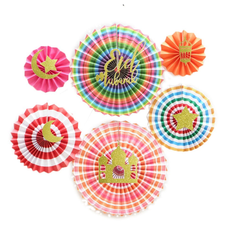 Eid Paper Fans Set - Colourful