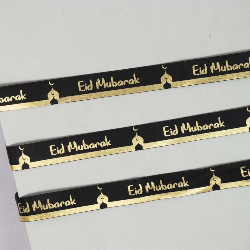 Eid Mubarak Gift Ribbon - Black and gold