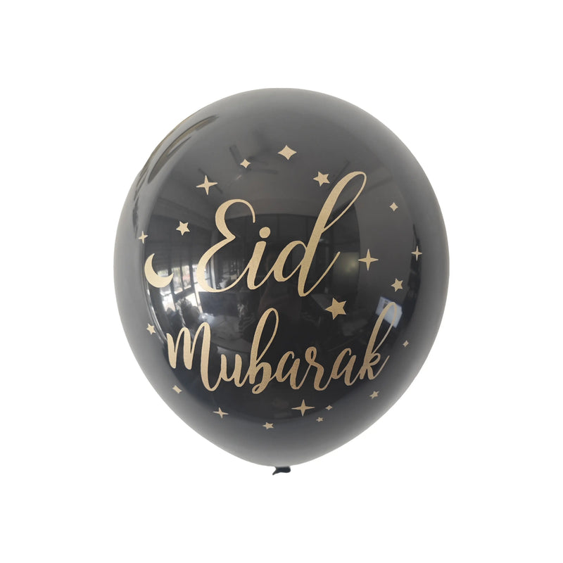 Eid Mubarak Balloons set - Black and gold