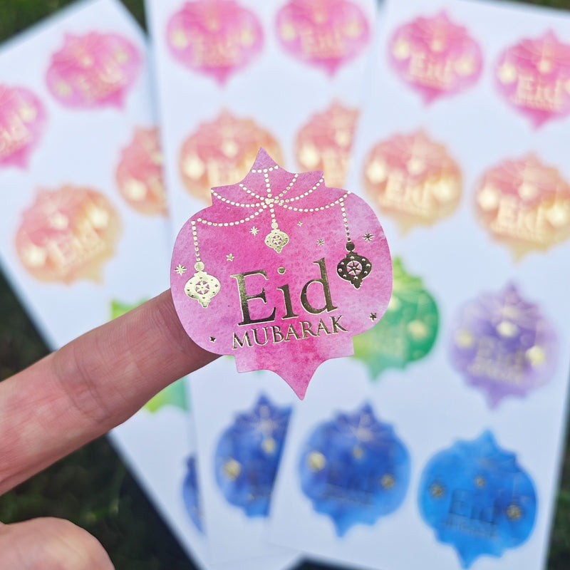 Gold Stamping Foil Eid Mubarak Stickers