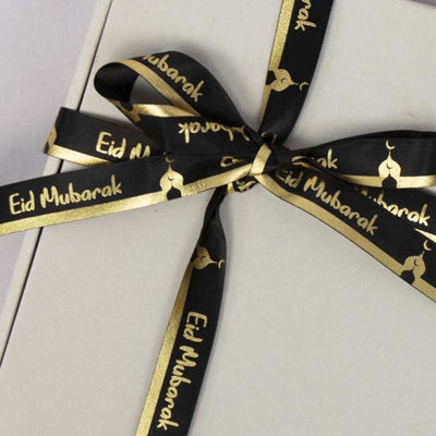 Eid Mubarak Gift Ribbon - Black and gold