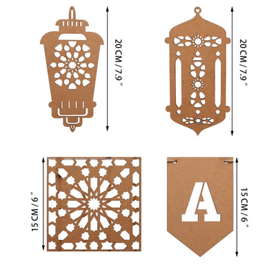 Ramadan Mubarak Wood Banner Set