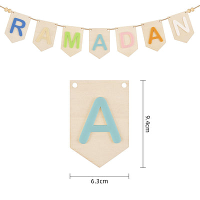 Ramadan Wood Banner with pastel acrylic lettering